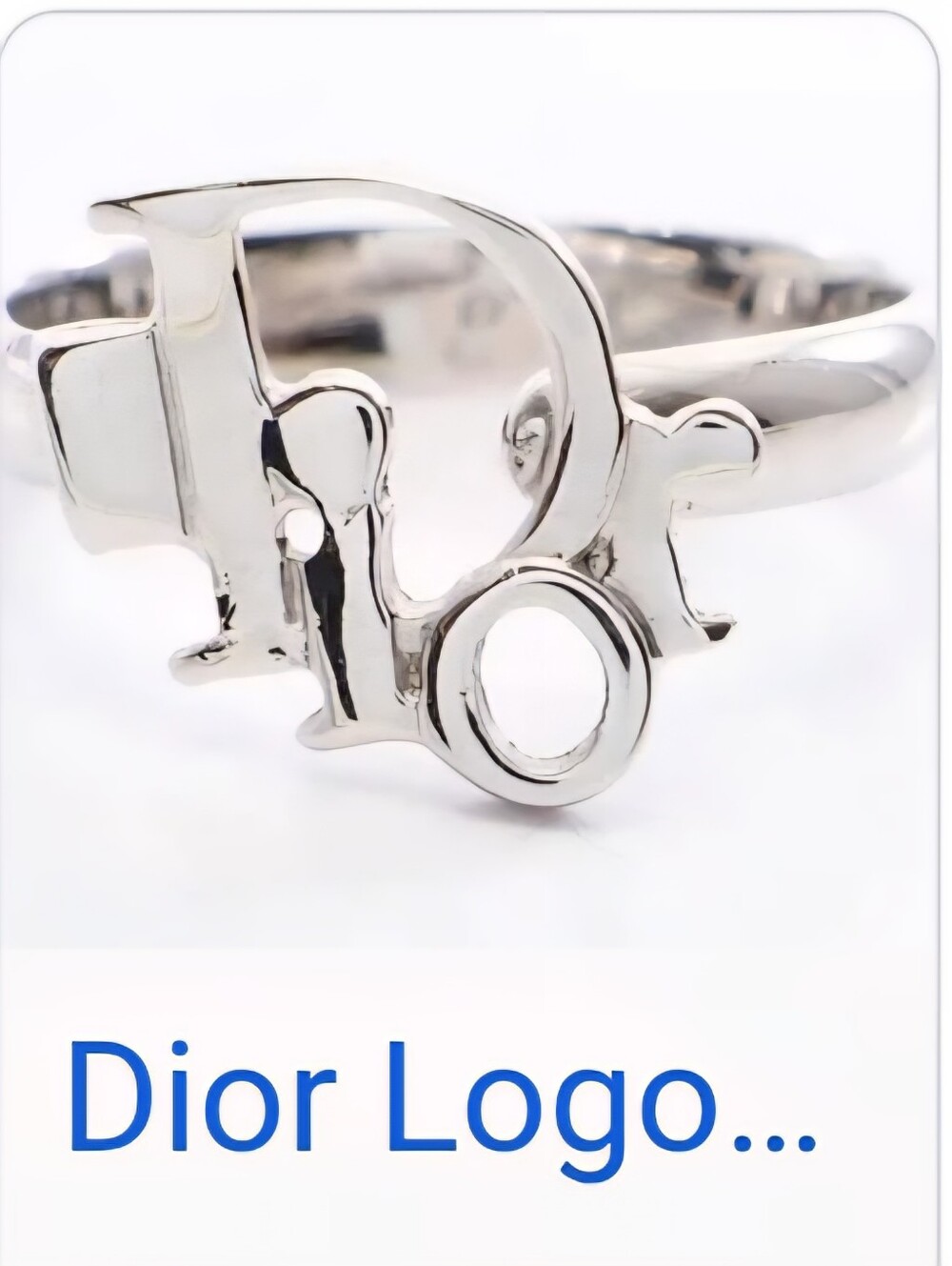 Dior Logo Stainless Steel Silver Ring Used Size 6